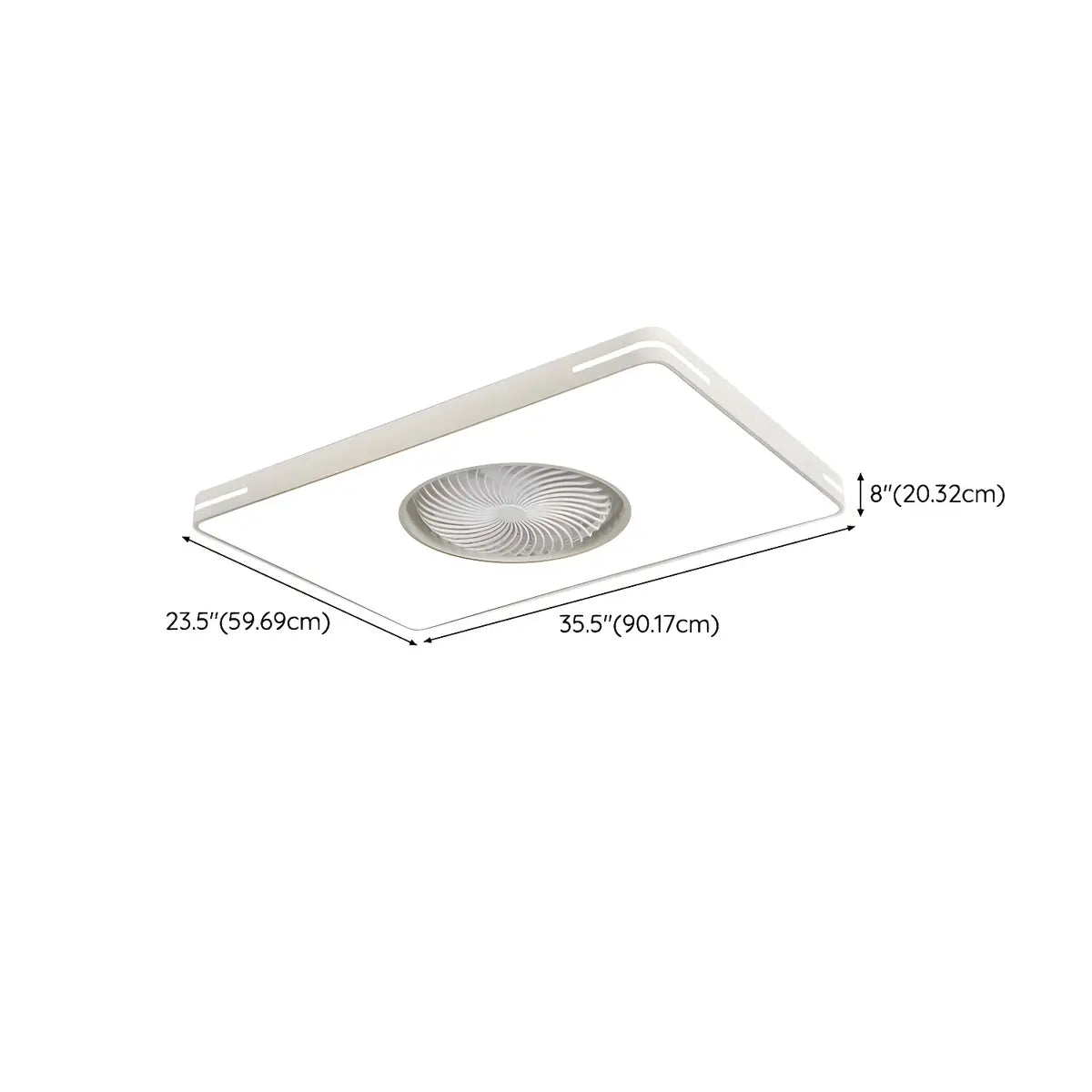 White Flush Simple Bladeless Ceiling Fan with Light Image - 31