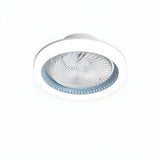 White Flush Simple Bladeless Ceiling Fan with Light Image - 5