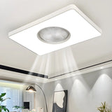 White Flush Simple Bladeless Ceiling Fan with Light Image - 7