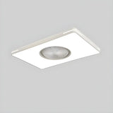 White Flush Simple Bladeless Ceiling Fan with Light Image - 8