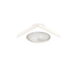 White Flush Simple Bladeless Ceiling Fan with Light Image - 9