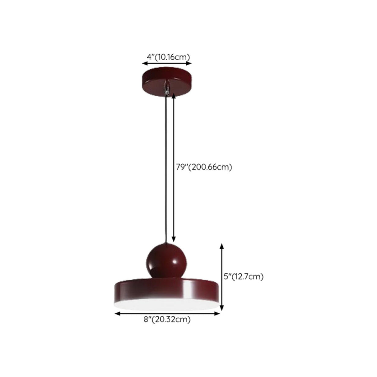 Modern Square LED Red Pendant Light Third Gear 
