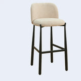 Modern Square Low Back Upholstered Counter Height Bar Stool Image - 11