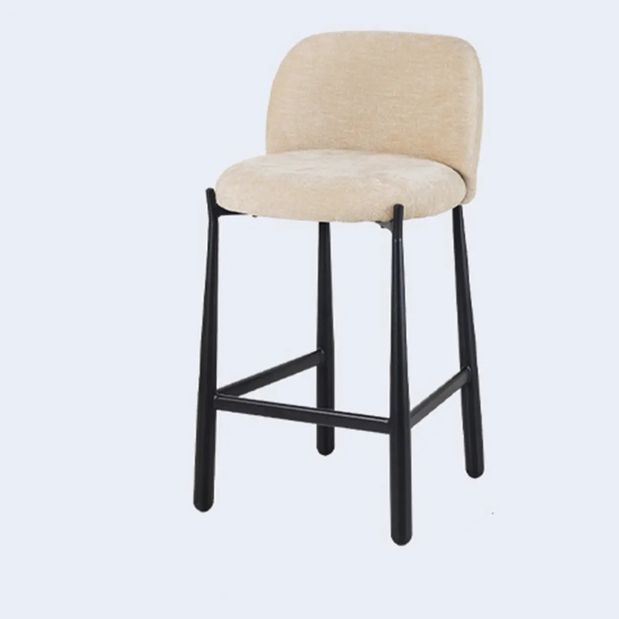 Modern Square Low Back Upholstered Counter Height Bar Stool Image - 3