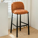 Modern Square Low Back Upholstered Counter Height Bar Stool Image - 4
