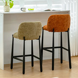 Modern Square Low Back Upholstered Counter Height Bar Stool Image - 6