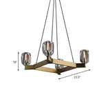 Antique Gold Square Bedroom Crystal Pendant Chandelier #size