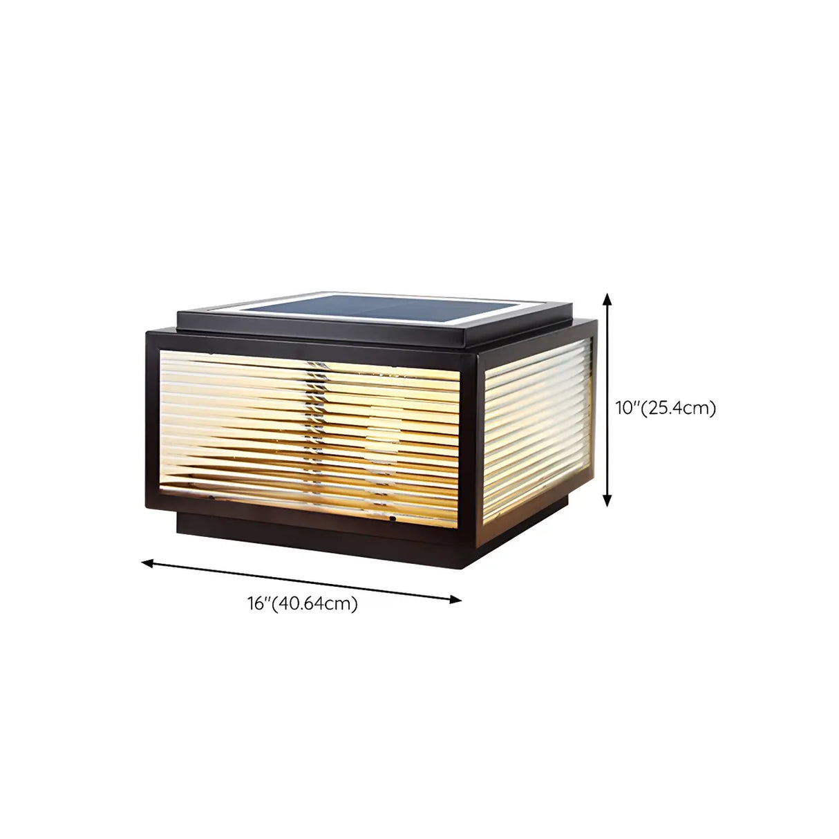 Modern Square Metal Outdoor Solar Garden Pillar Light Image - 17