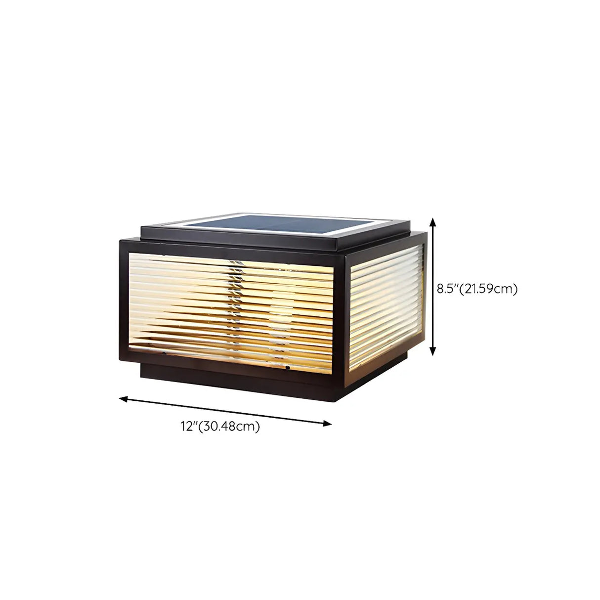 Modern Square Metal Outdoor Solar Garden Pillar Light Image - 19