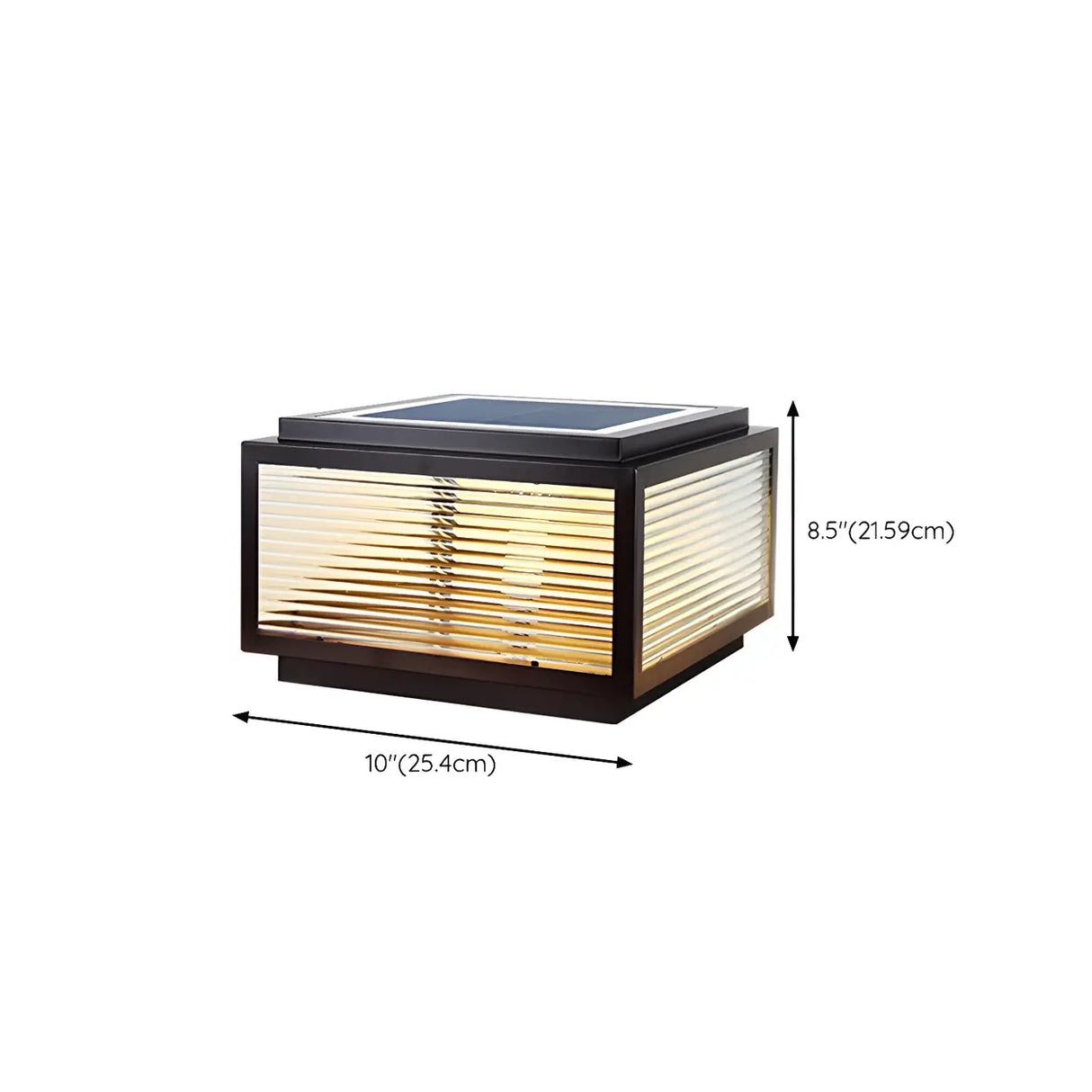 Modern Square Metal Outdoor Solar Garden Pillar Light Image - 21