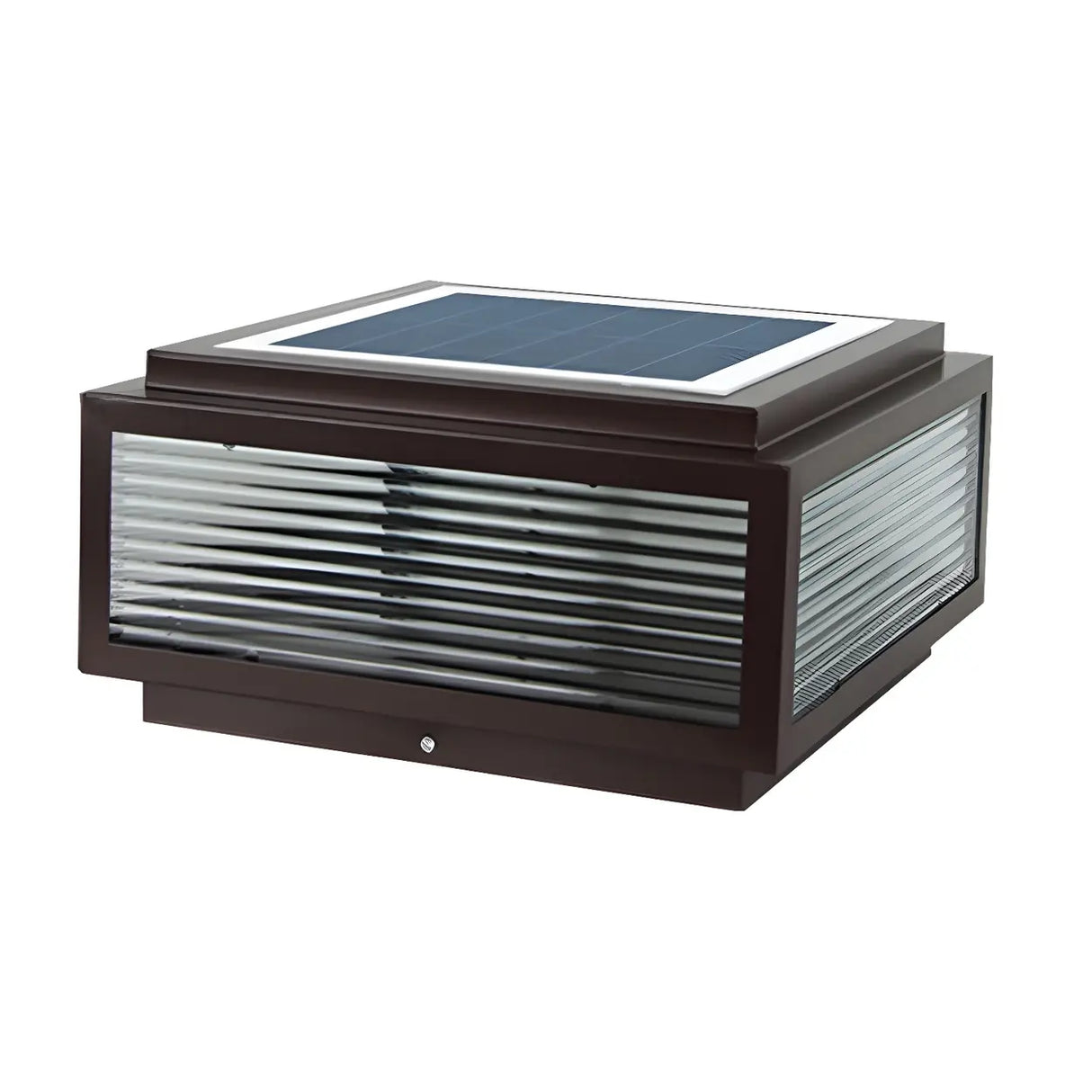 Modern Square Metal Outdoor Solar Garden Pillar Light Image - 6