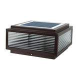 Modern Square Metal Outdoor Solar Garden Pillar Light Image - 6