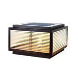 Modern Square Metal Outdoor Solar Garden Pillar Light Image - 7