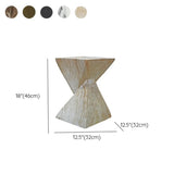 Modern Square Stone Geometric Twisted Block Side Table Image - 17 #size