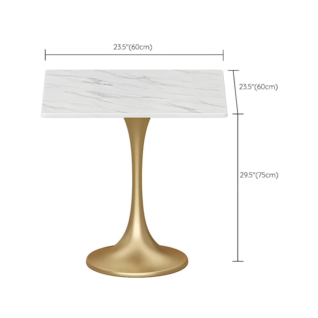 Modern Square Stone Scratch Resistant White Dining Table 