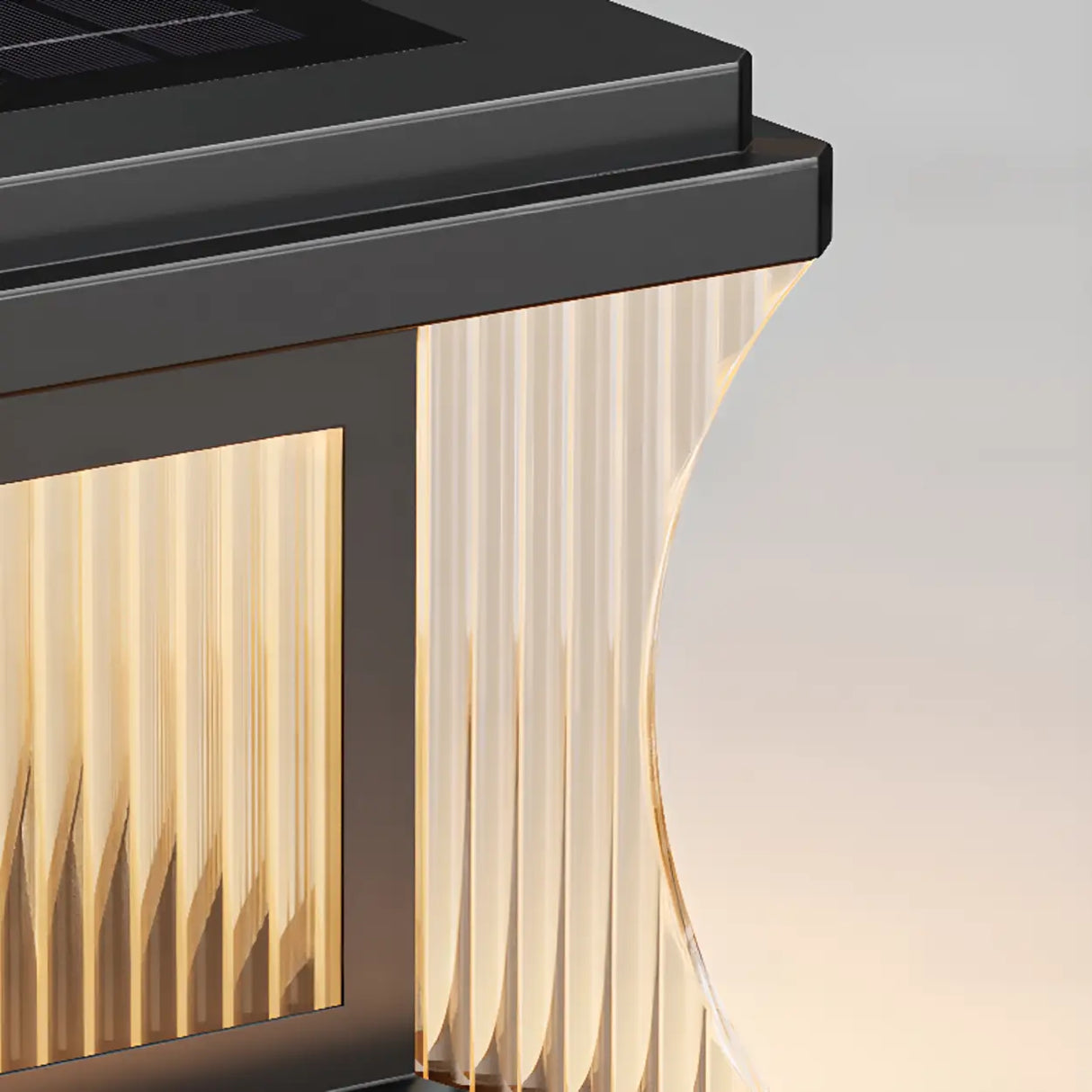 Modern Square Waterproof Solar Outdoor Pillar Light Image - 12