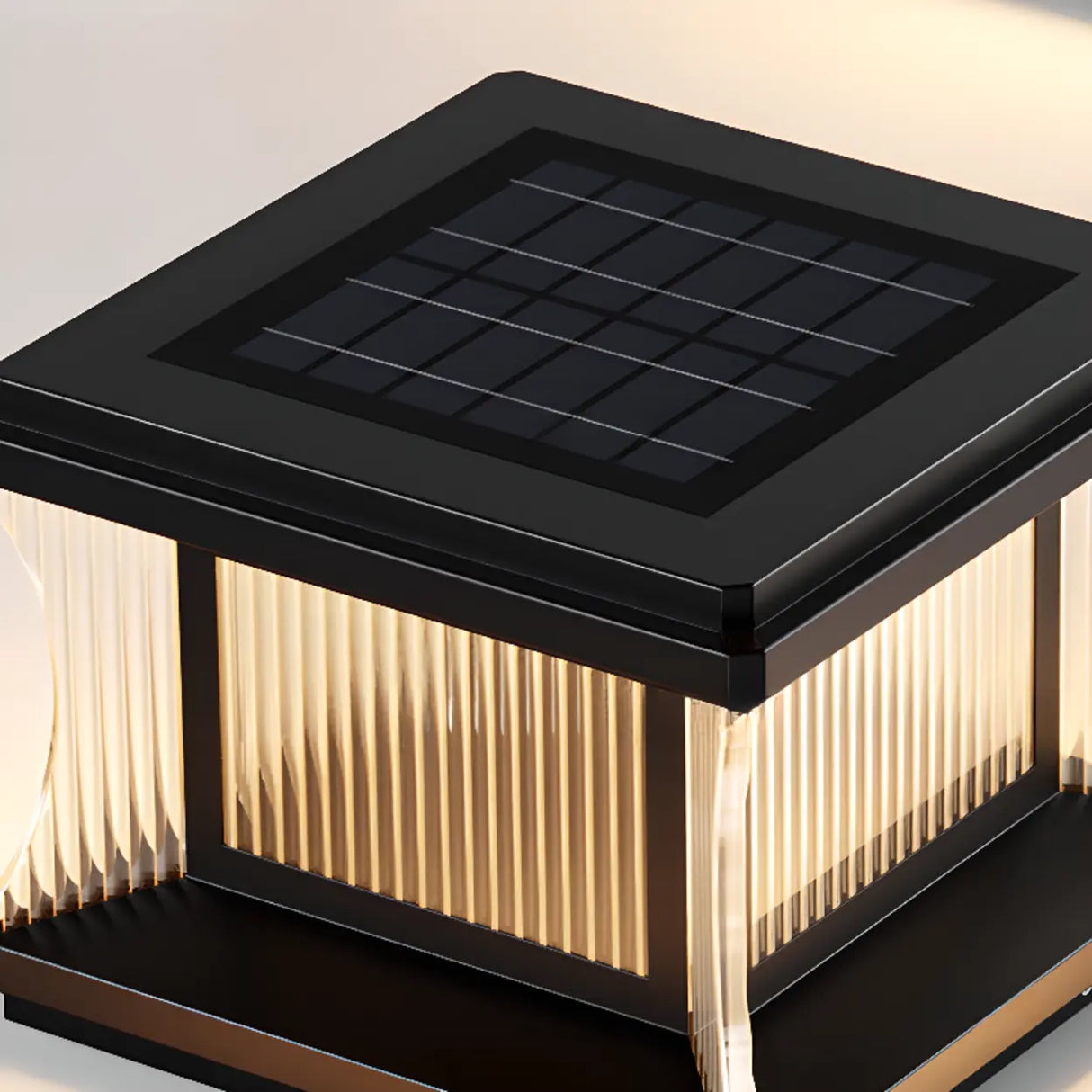 Modern Square Waterproof Solar Outdoor Pillar Light Image - 14