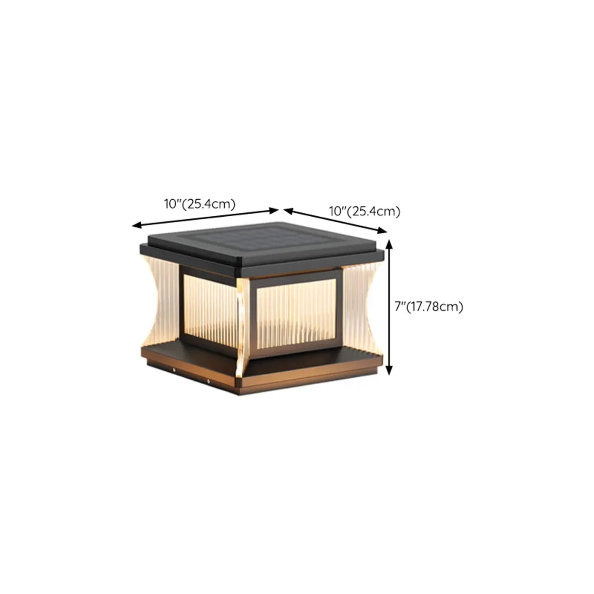 Modern Square Waterproof Solar Outdoor Pillar Light Image - 16