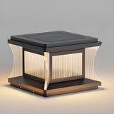Modern Square Waterproof Solar Outdoor Pillar Light Image - 2