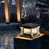 Modern Square Waterproof Solar Outdoor Pillar Light Image - 3