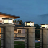 Modern Square Waterproof Solar Outdoor Pillar Light Image - 4