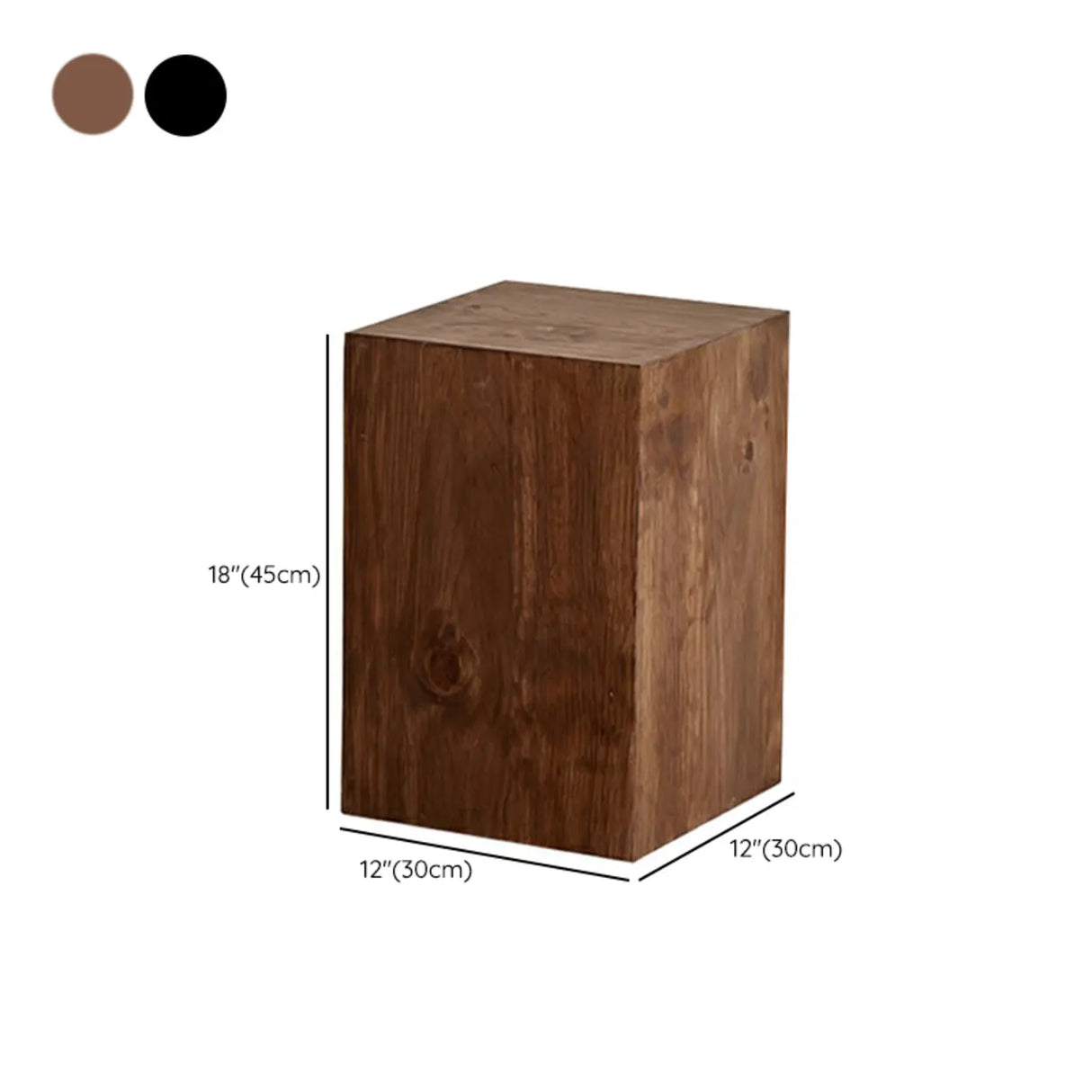 Modern Square Wood Black Brown Floor Plant Stand 
