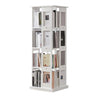 Modern Square Wood Vertical Open Brown Sliding Bookcase Image - 10