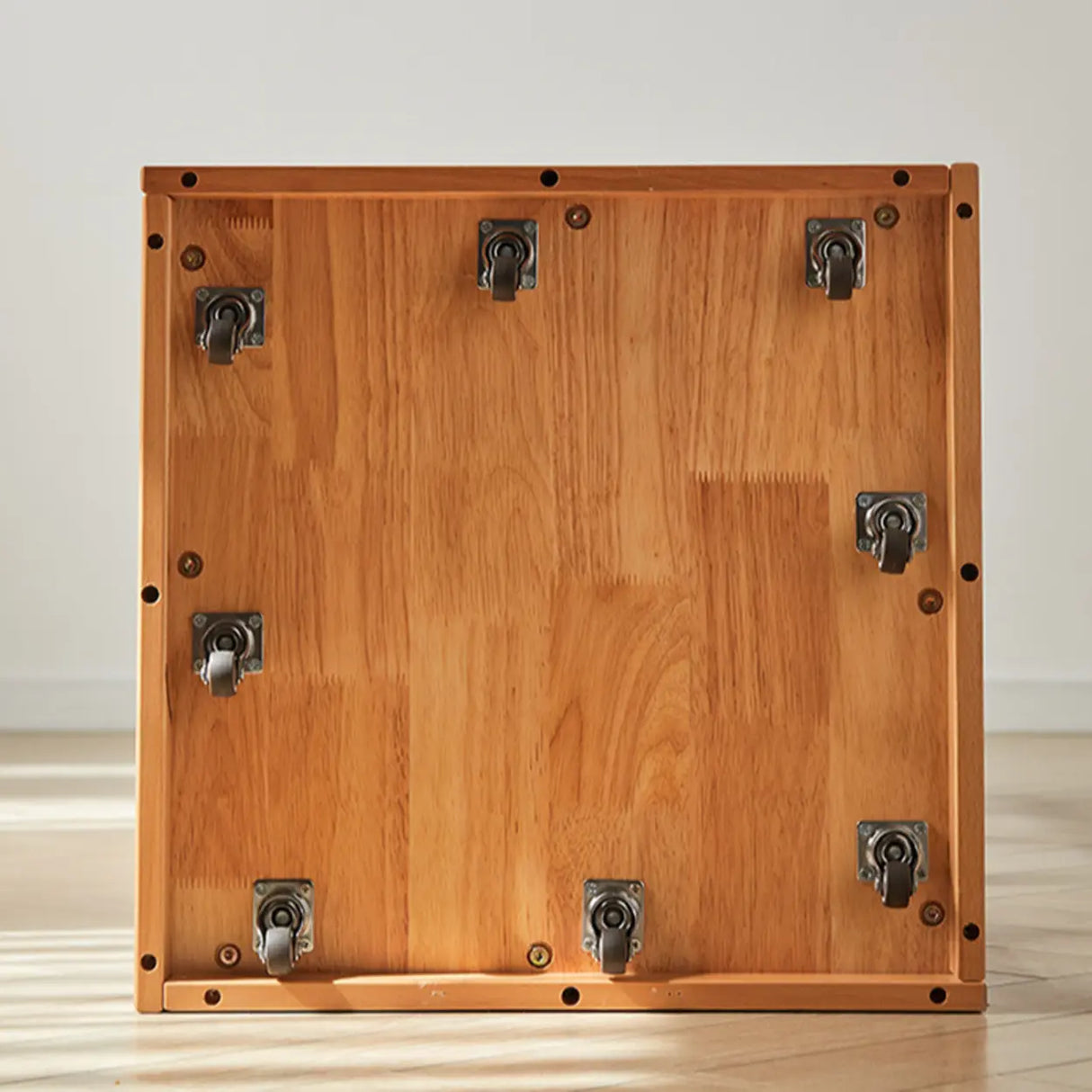 Modern Square Wood Vertical Open Brown Sliding Bookcase Image - 19