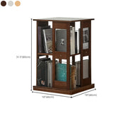 Modern Square Wood Vertical Open Brown Sliding Bookcase #size