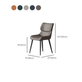 Modern Stain-Resistant Upholstered Leather Dining Chair #size