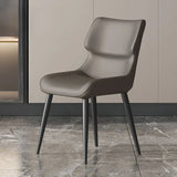 Modern Stain-Resistant Upholstered Leather Dining Chair Image - 9