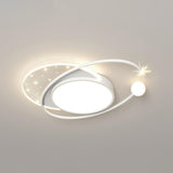 Modern Starburst Grey Flush Mount Light Living Room Image - 14