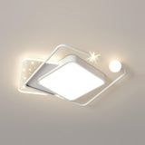 Modern Starburst Grey Flush Mount Light Living Room Image - 16