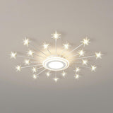 Modern Starburst Grey Flush Mount Light Living Room Image - 24