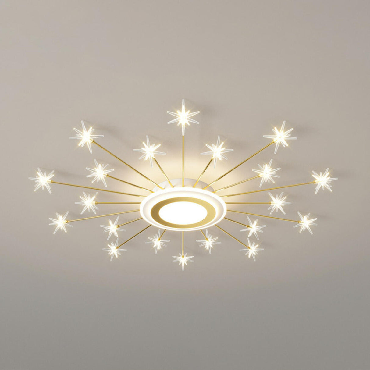 Modern Starburst Grey Flush Mount Light Living Room Image - 25