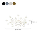 Modern Starburst Grey Flush Mount Light Living Room #size