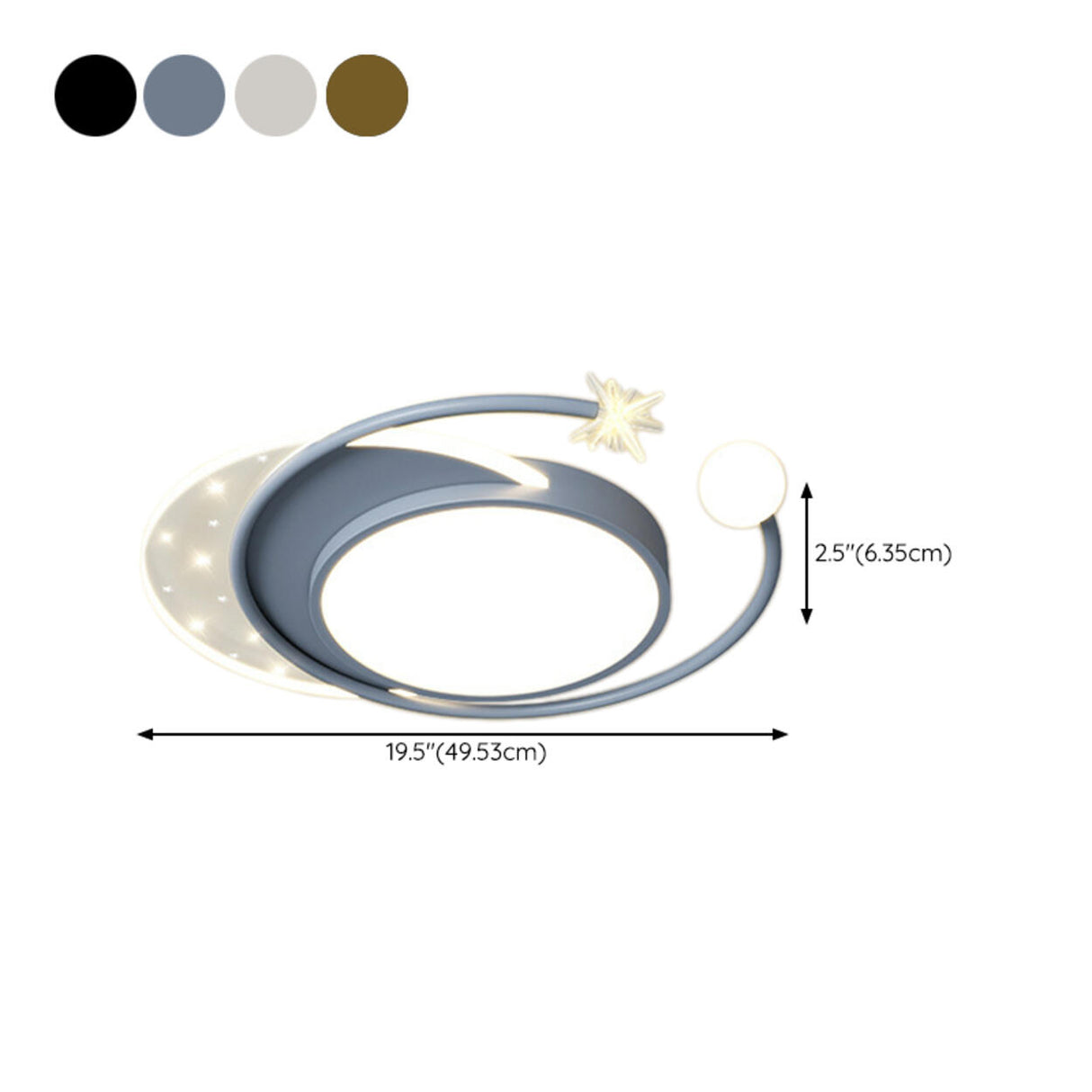 Modern Starburst Grey Flush Mount Light Living Room Image - 31