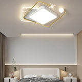 Modern Starburst Grey Flush Mount Light Living Room Image - 7