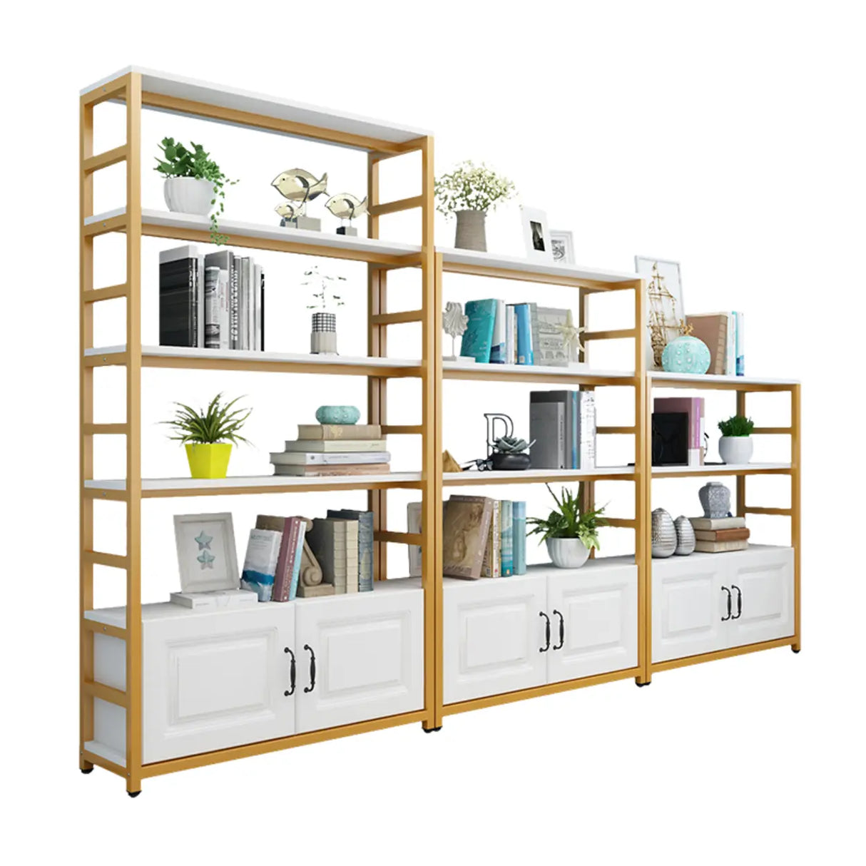 Modern Steel Open Back Storage Standard Bookcases Image - 10
