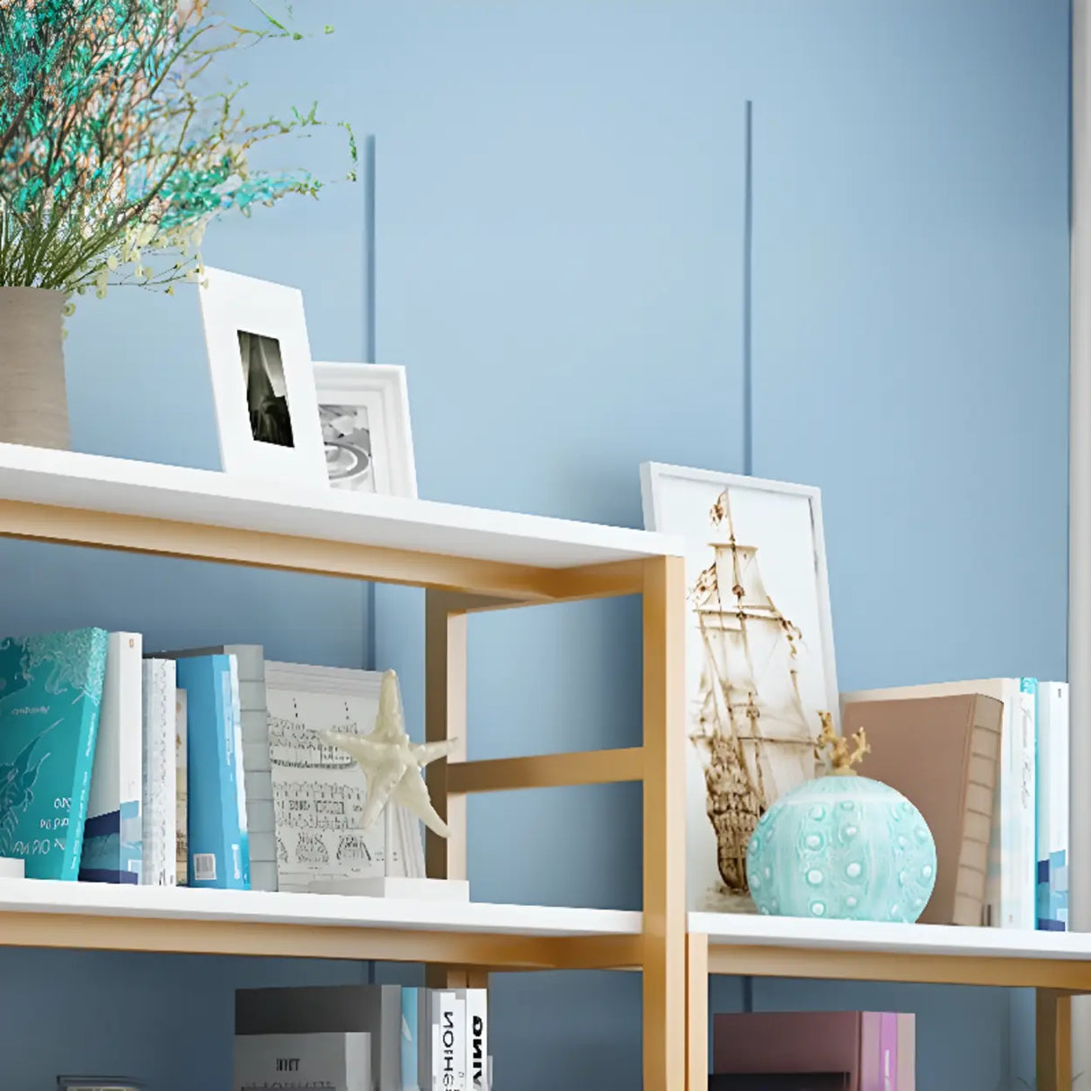 Modern Steel Open Back Storage Standard Bookcases Image - 11