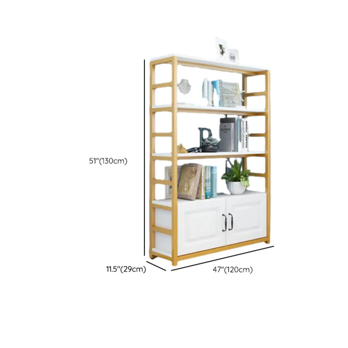 Modern Steel Open Back Storage Standard Bookcases 