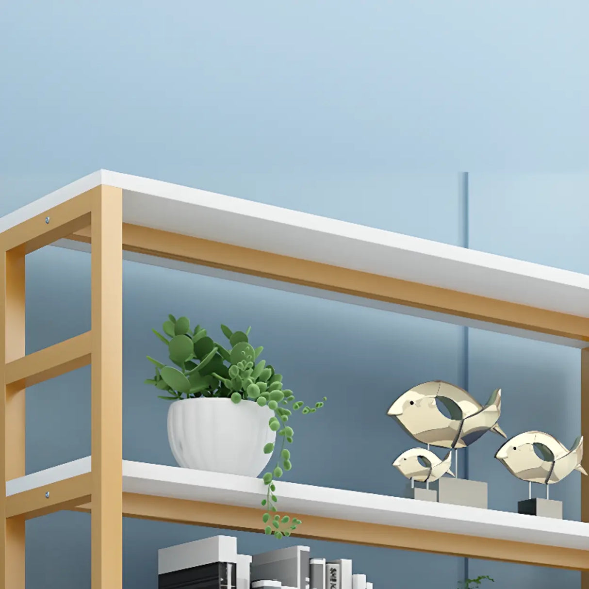 Modern Steel Open Back Storage Standard Bookcases Image - 8
