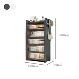 Modern Steel Vertical Shelf Display Bookcase White Image - 16