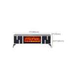 Modern Stone TV Stand with Built-In Fireplace Lighting #size