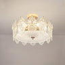 Modern Style Shell-Shaped Flush Mount Light  Pearl Accents Image - 16