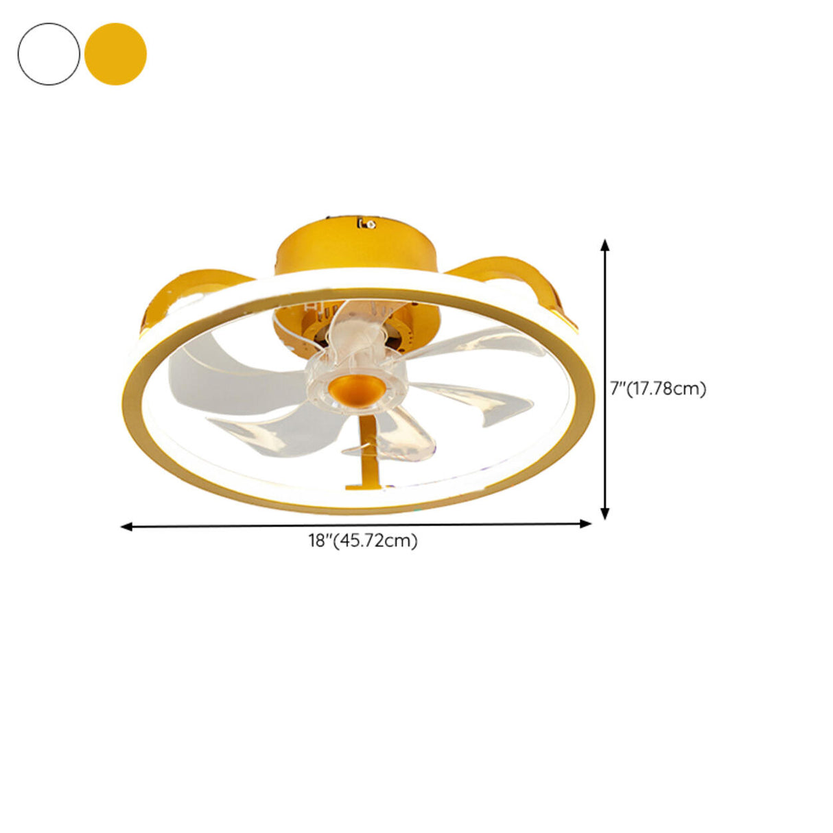 Modern Stylish Circular 5 Blades LED Ceiling Fan Light Image - 18