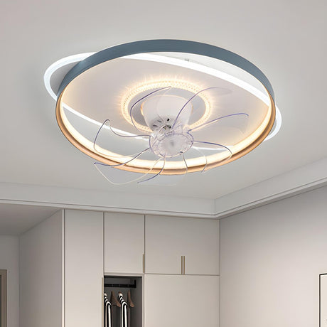 Modern Stylish Circular 7 Blade Ceiling Fan With Light Image - 1