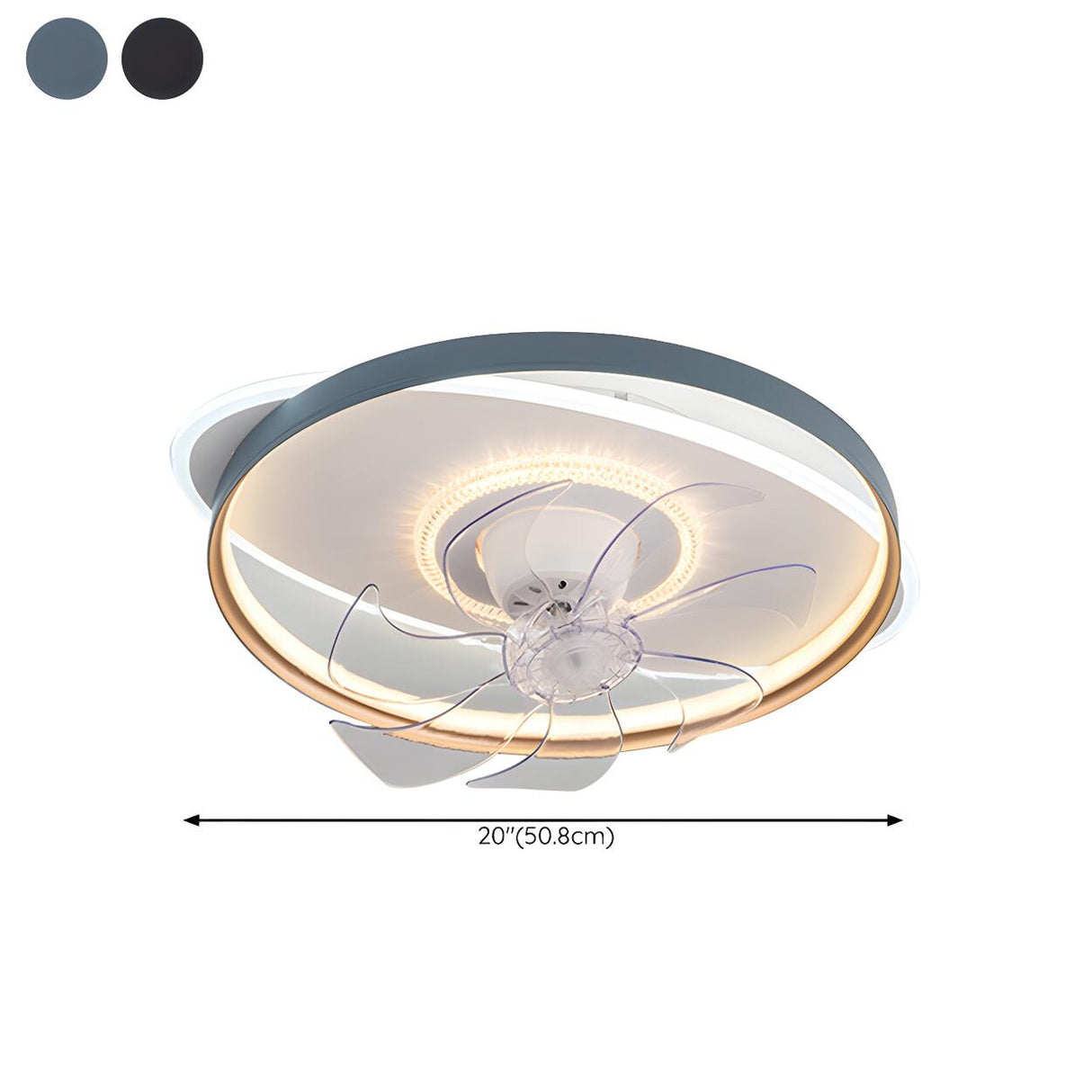 Modern Stylish Circular 7 Blade Ceiling Fan With Light 