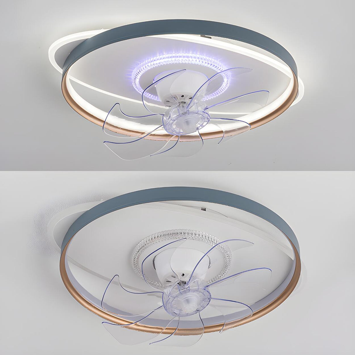 Modern Stylish Circular 7 Blade Ceiling Fan With Light Image - 8