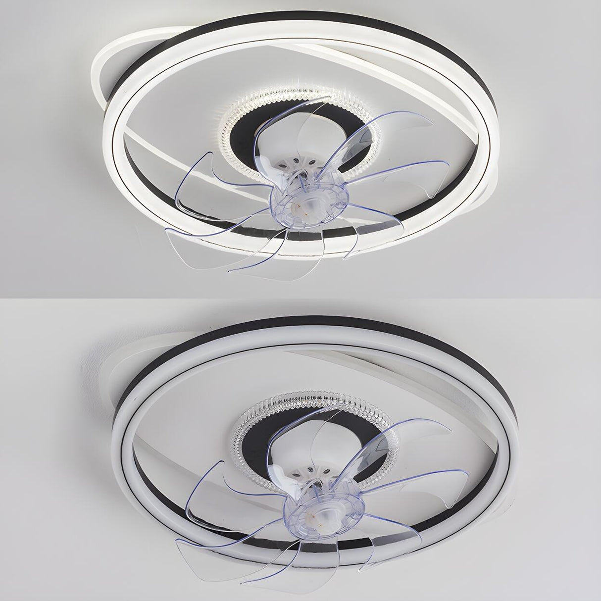 Modern Stylish Circular 7 Blade Ceiling Fan With Light Image - 9